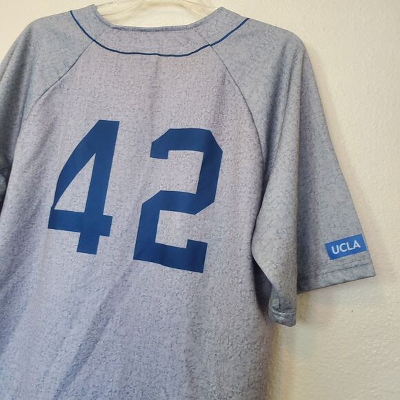 Dodgers Jersey XL Jackie Robinson #42 Gray Los Angeles LA Dodgers 75th Anniv MLB - Picture 15 of 16